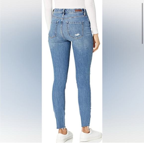 Blank NYC The Great Jones High Rise Skinny Jeans Medium Wash Distressing Size 27 - Picture 2 of 9